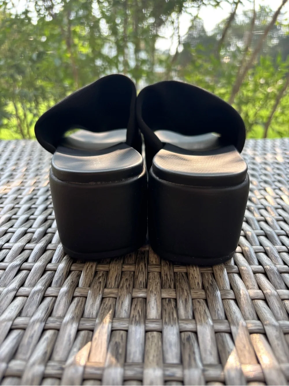 Madden Girl Black Platform Slide Sandals - Size 9